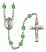 Saint Florian Engravable Rosary with Peridot Beads