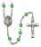 San Francis Engravable Rosary with Peridot Beads