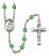 Saint Genesius of Rome Engravable Rosary with Peridot Beads