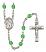 Saint Gabriel the Archangel Engravable Rosary with Peridot Beads