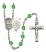 Saint George and Army Rosary with Peridot Beads