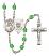 Saint Joan of Arc and Coast Guard Rosary with Peridot Beads