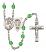 Saint Joan of Arc and Nat'l Guard Rosary with Peridot Beads