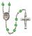 San Judas Engravable Rosary with Peridot Beads