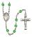 Saint Maria Faustina Engravable Rosary with Peridot Beads