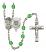 Saint Michael and Coast Guard Rosary with Peridot Beads