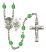 Saint Michael and Marines Rosary with Peridot Beads