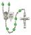 Saint Michael and Navy Rosary with Peridot Beads