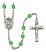 San Miguel Arcangel Engravable Rosary with Peridot Beads