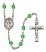 Virgen Milagrosa Engravable Rosary with Peridot Beads