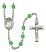 Saint Edith Stein Engravable Rosary with Peridot Beads