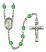 Saint Thomas More Engravable Rosary with Peridot Beads