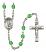 GUARDIAN ANGEL with CHILD Engravable Rosary with Peridot Beads