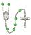 Saint Vincent de Paul Engravable Rosary with Peridot Beads