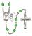 Saint Christopher and Cheerleading Rosary with Peridot Beads