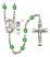 Saint Christopher and Track & Field Rosary with Peridot Beads