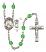 Saint Christopher and Baseball Rosary with Peridot Beads