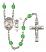 Saint Christopher and Football Rosary with Peridot Beads