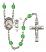 Saint Christopher and Ice Hockey Rosary with Peridot Beads