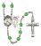 Saint Sebastian and Baseball Rosary with Peridot Beads