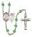 Saint Sebastian and Soccer Rosary with Peridot Beads