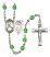 Saint Sebastian and Ice Hockey Rosary with Peridot Beads