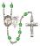 Saint Sebastian and Tennis Rosary with Peridot Beads