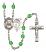 Saint Sebastian and Swimming Rosary with Peridot Beads