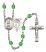 Saint Sebastian and Lacrosse Rosary with Peridot Beads