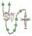 Saint Sebastian and Field Hockey Rosary with Peridot Beads