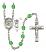 Saint Christopher and Motorcycle Rosary with Peridot Beads