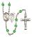 Saint Sebastian and Rugby Rosary with Peridot Beads