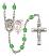 Saint Sebastian and Motorcycle Rosary with Peridot Beads