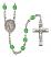 San Martin Caballero Engravable Rosary with Peridot Beads