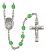 Holy Family Engravable Rosary with Peridot Beads