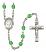 Saint John Baptist de la Salle Engravable Rosary with Peridot Beads