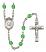 Saint Eugene de Mazenod Engravable Rosary with Peridot Beads