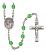 Virgen del Lourdes Engravable Rosary with Peridot Beads