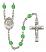 Saint Lidwina of Schiedam Engravable Rosary with Peridot Beads