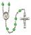 Saint Luigi Orione Engravable Rosary with Peridot Beads