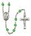 Saint Bernadine of Sienna Engravable Rosary with Peridot Beads