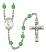 Saint Daniel Comboni Engravable Rosary with Peridot Beads