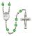 Saint Alphonsa of India Engravable Rosary with Peridot Beads