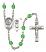 Saint Christopher and Baseball Rosary with Peridot Beads