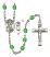 Saint Christopher and Swimming Rosary with Peridot Beads