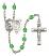 Saint Sebastian and Tennis Rosary with Peridot Beads