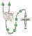 Saint Sebastian and Gymnastics Rosary with Peridot Beads