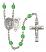 Saint Sebastian and Karate Rosary with Peridot Beads