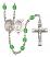 Saint Sebastian and Women's Soccer Rosary with Peridot Beads