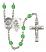 Guardian Angel and Baseball Rosary with Peridot Beads